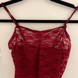 Red lace cami
